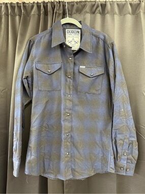 DIXXON Blue and Black Plaid Button-Up Work Shirt